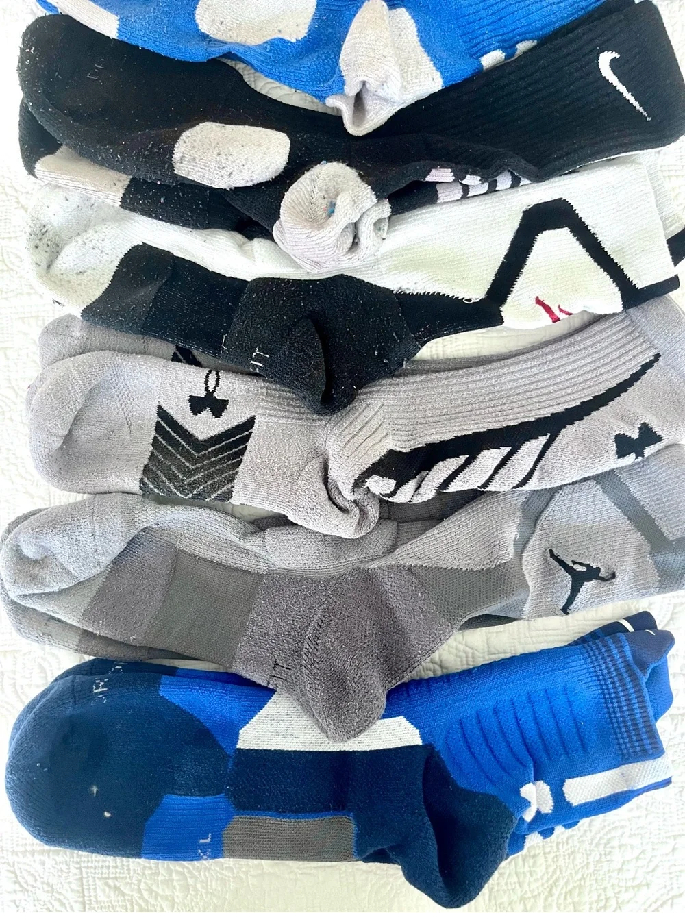 Nike Elite Socks, Jordan, Under Armour - 7 Performance Basketball Crew Men's XL